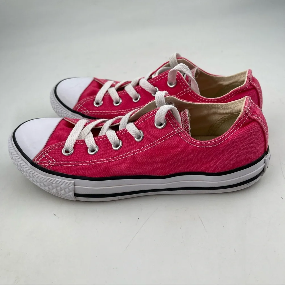 Converse Girls Chuck Taylor AS -SZ 2Y- Pink Canvas Low Top Lace-up Sneaker Shoes